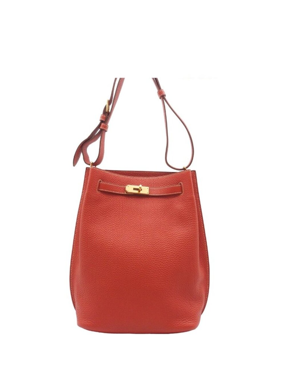 Hermes So Kelly 22 Sanguine Gold Togo Shoulder Bag